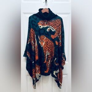 Anthropologie Leopard poncho, S/M